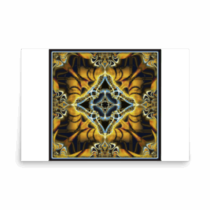 <em>The Mysterium Beckons Gold (Mandala)</em> – 24×24 Mandala on 24×36 Paper to Be Trimmed – Fine Art Print by Randy Mack