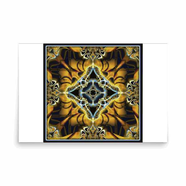 <em>The Mysterium Beckons Gold (Mandala)</em> – 24×24 Mandala on 24×36 Paper to Be Trimmed – Fine Art Print by Randy Mack